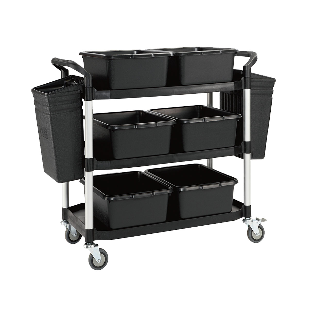 Service Trolley with Side and Centre Buckets Astrolift